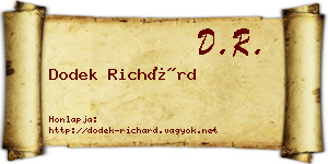 Dodek Richárd névjegykártya