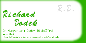 richard dodek business card